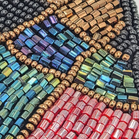 Vtg 80s 90s Multicolor Beaded Mosaic Bling Stretchy Shiny Sparkly Fancy  Belt main image 10